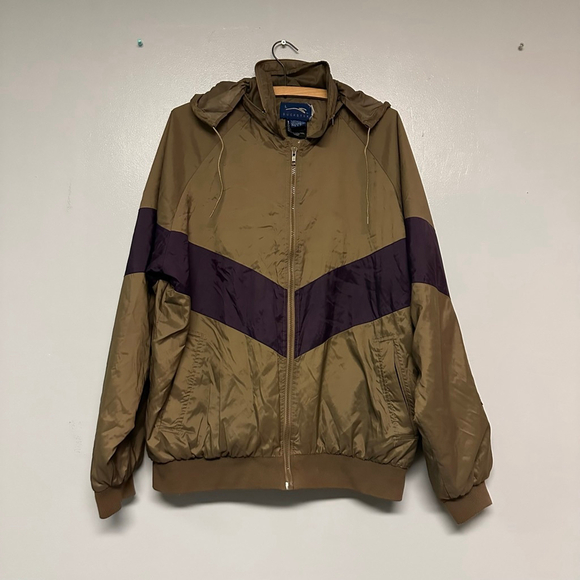 Vintage Men's Duckster Windbreaker Jacket size large Brown Purple insulated - Picture 11 of 12